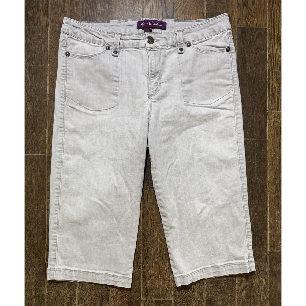 Gloria Vanderbilt Capri Jeans Womens 12 Muted Gray Excellent W32xL16 Mid Rise